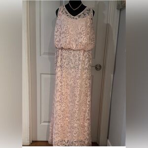 Reverie Elegant Lace Dress in Blush Pink